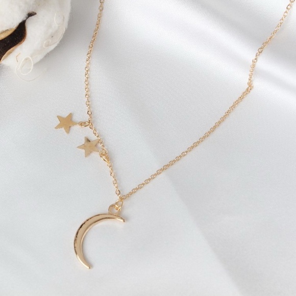 **ELIANA* Gold Moon x Stars Fashion Necklace - Picture 2 of 3